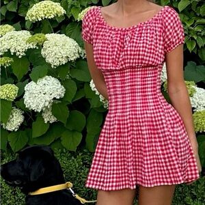 NWT Frankie’s Bikinis Small Sadie Gingham Mini Dress